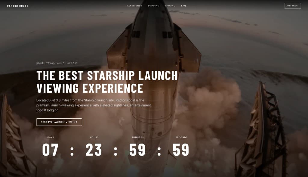 Launch hospitality website